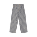 GANNI Mixed Stripe Denim High-Waisted Cropped Jeans "Indigo"