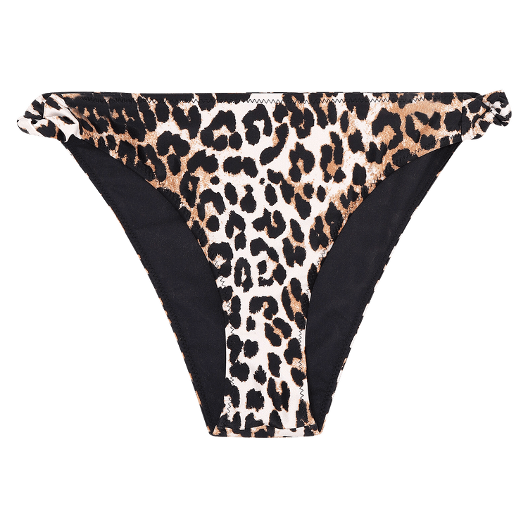 GANNI Recycled Printed Twisted Bikini Briefs "Leopard"
