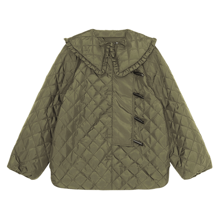 GANNI Recycled Ripstop Quilt Coat "Green"