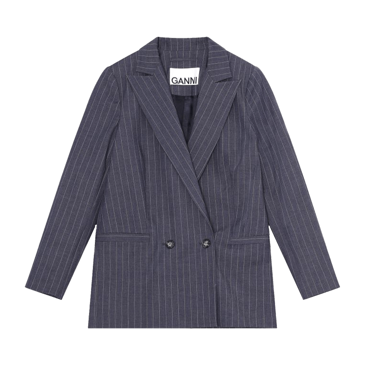 GANNI Stretch Stripe Blazer "Blue"