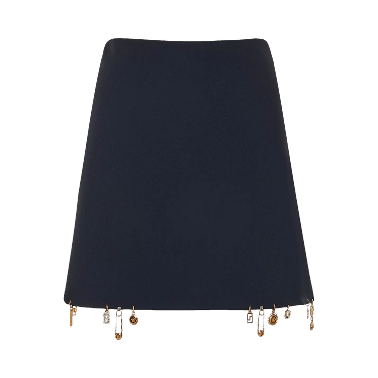 Versace Charm-Embellished Satin Mini Skirt "Black"