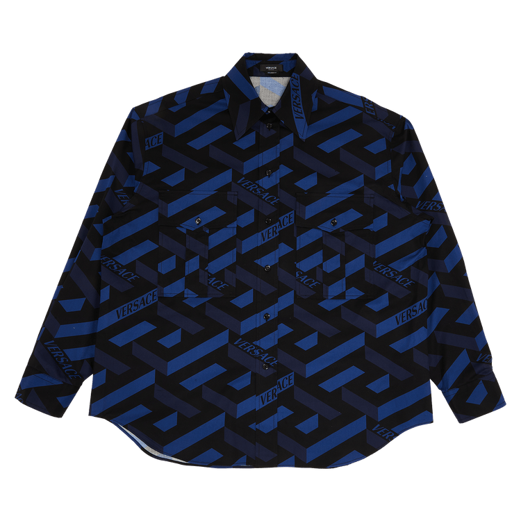 Versace Informal Monogram Shirt "Navy/Black"