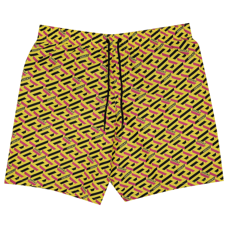 Versace Golpo Monogram Swim Shorts "Yellow/Multicolor"