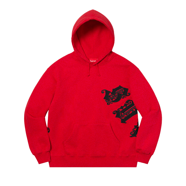 Supreme Old English Wrap Hooded Sweatshirt "Red"