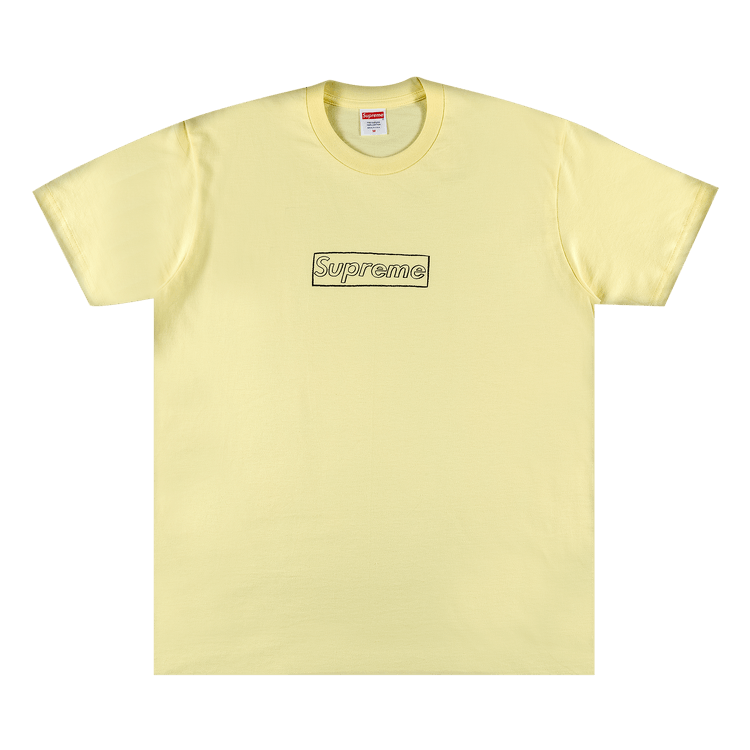 Supreme x KAWS Chalk Logo Tee "Pale Yellow"