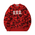 BAPE x OVO Color Camo Crewneck "Red"