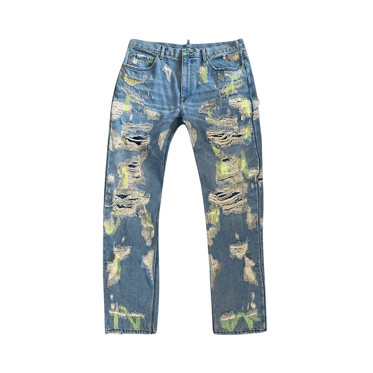 Vlone x Endless Distressed Denim Jeans "Blue/Green"