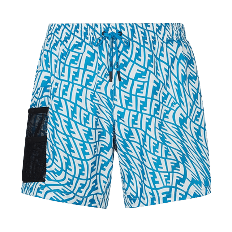 Fendi x Sarah Coleman Fisheye Logo Swim Trunks "Pale Blue/White"
