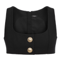 Balmain Cropped Buttoned Gdp Strap Top "Noir"