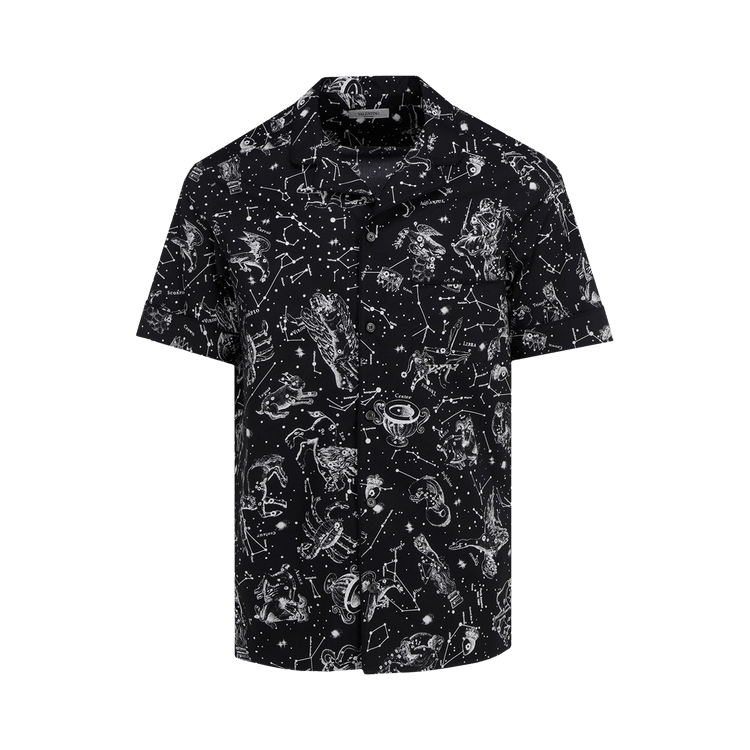 Valentino Zodiac Map Print Bowling Shirt "Nero"