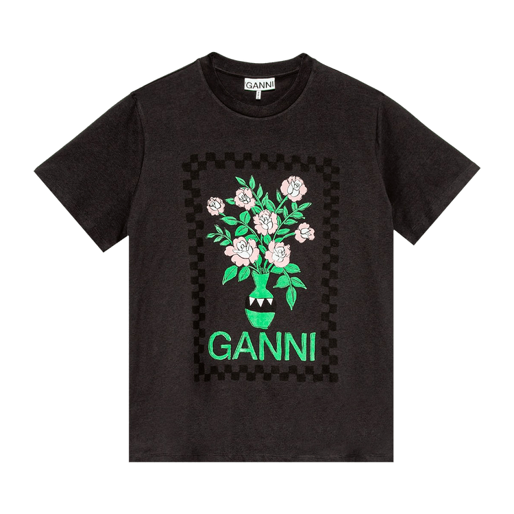 GANNI Basic Cotton Jersey T-Shirt "Phantom"