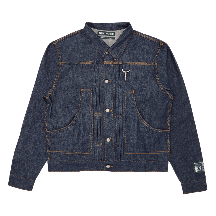 Reese Cooper Smokejumper Embroidered Raw Denim Jacket "Multicolor"