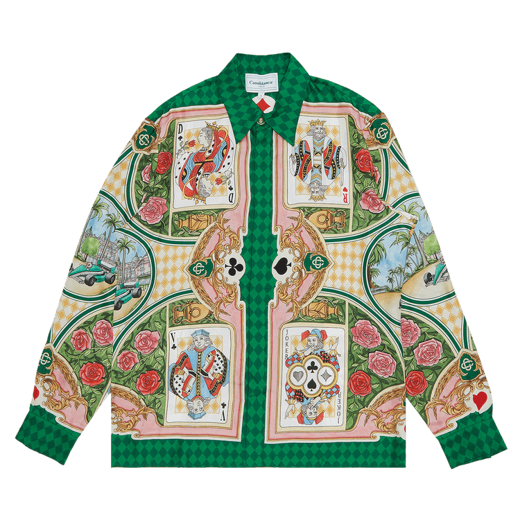 Pre-Owned Casablanca Printed Silk Twill Shirt "Le Jardin Des Cartes"