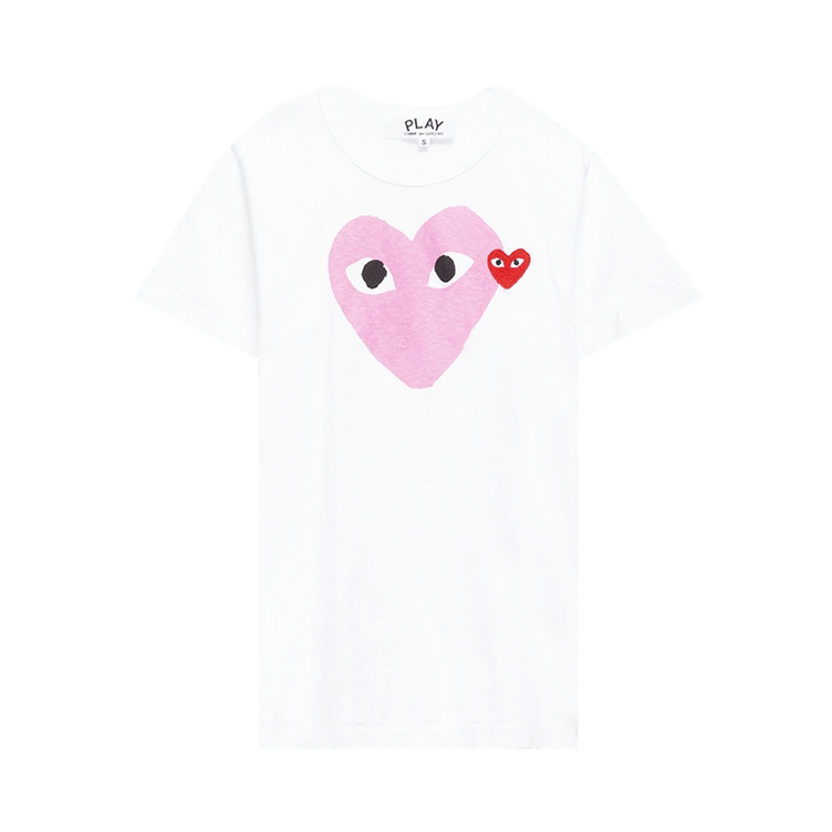 Comme des Garçons PLAY Colour Heart Tee "White/Pink"