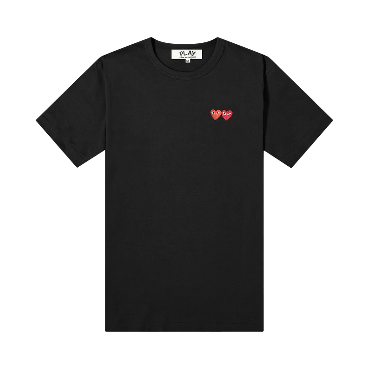 Comme des Garçons PLAY Double Heart Tee "Black"