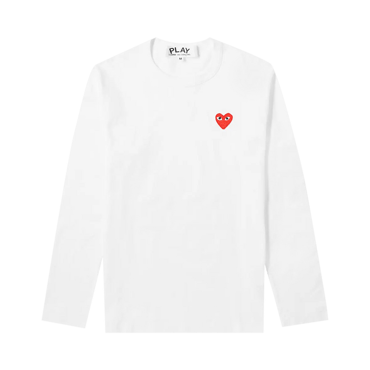 Comme des Garçons PLAY Long-Sleeve Basic Logo Tee "White"