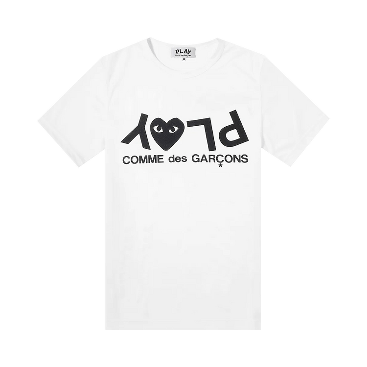 Comme des Garçons PLAY Inverted Text Logo Tee "White"
