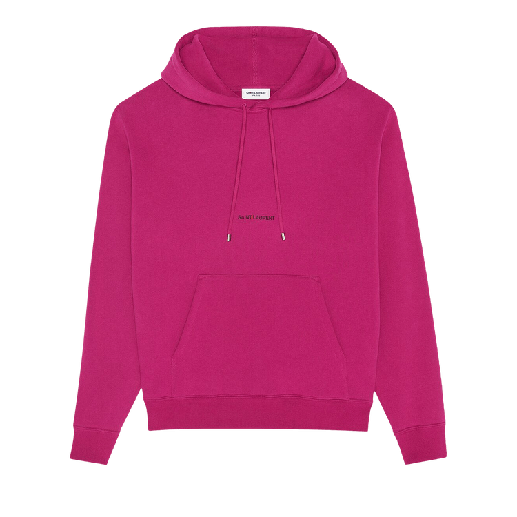 Saint Laurent Logo Hooded Sweatshirt "Fuchsia/Noir"