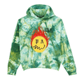 Palm Angels Tie Dye Burning Head Hoodie "Green/Yellow"