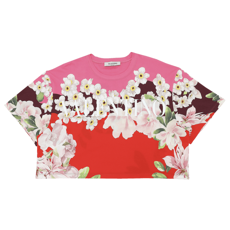 Valentino Floral Cropped T-Shirt "Multicolor"
