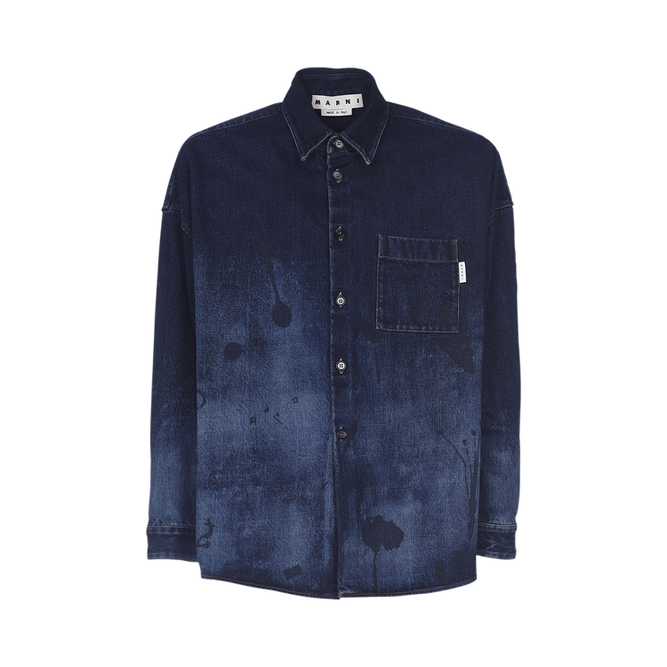 Marni Denim Short-Sleeve Shirt "Blublack"