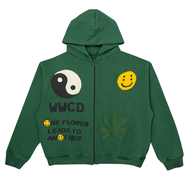 Cactus Plant Flea Market Earth First Zip Hooded Sweatshirt "Green"