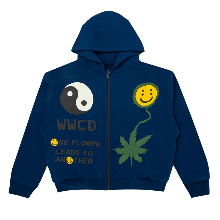 Cactus Plant Flea Market Earth First Zip Hooded Sweatshirt "Blue"
