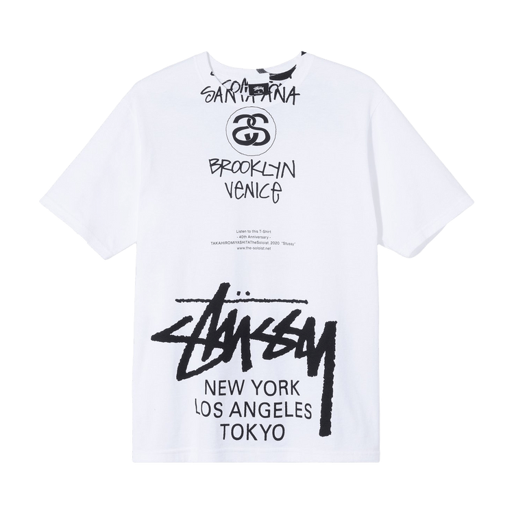 Stussy x Takahiro Miyashita The Soloist World Tour Collection T-Shirt "White"