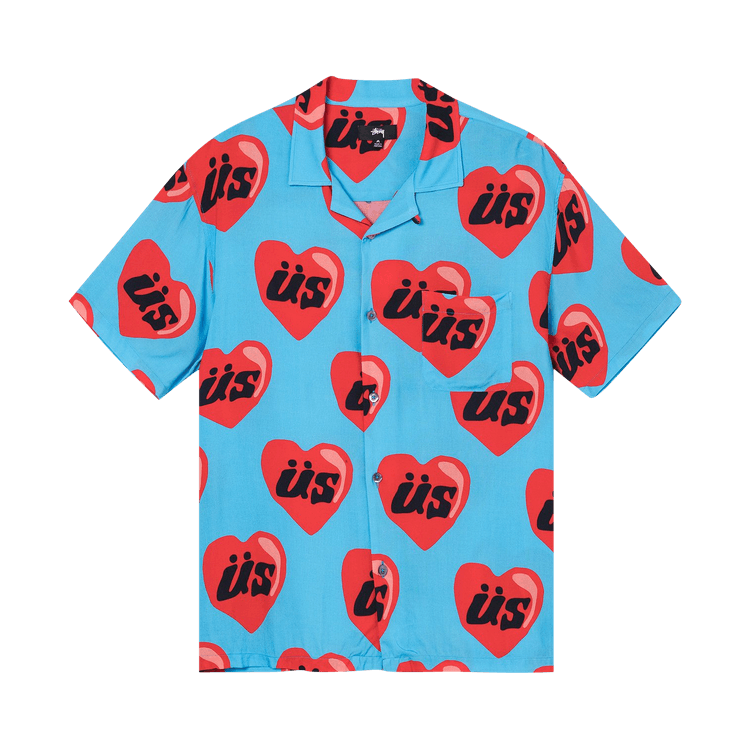 Stussy x Cactus Plant Flea Market Heart Short-Sleeve Shirt "Blue"
