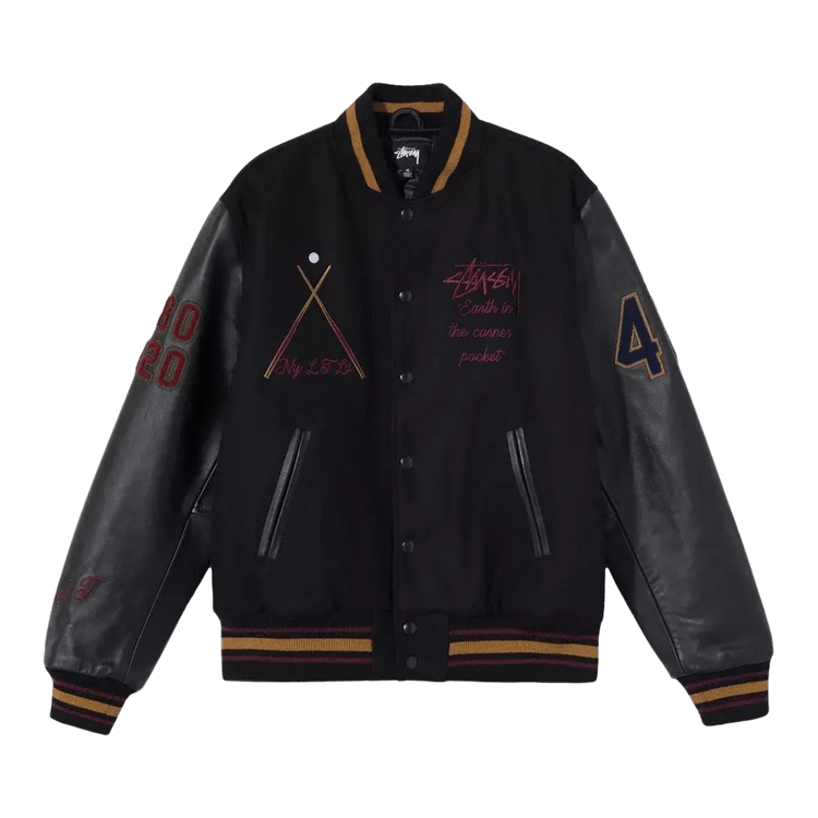 Stussy 40th Anniversary Varsity Jacket "Black"