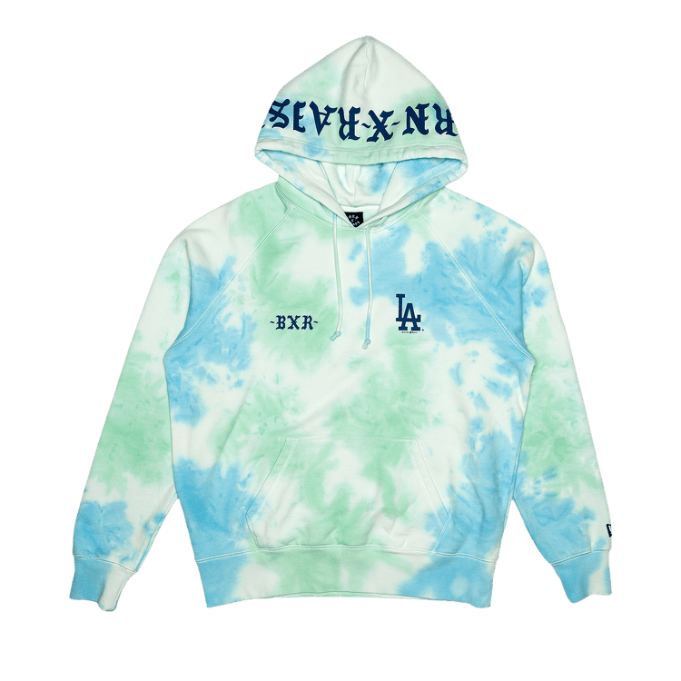 Born x Raised Los Angeles Dodgers Tie Dye Hoodie "Aqua"
