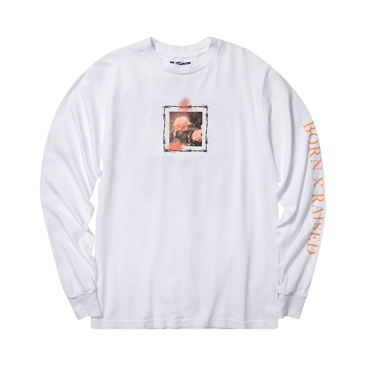Born x Raised Barbed Wire Long-Sleeve T-Shirt "White"