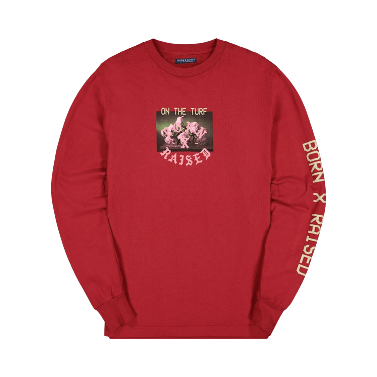 Born x Raised Palms Long-Sleeve T-Shirt "Burgundy"