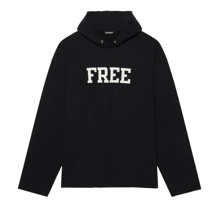 Balenciaga Free Embroidered No Rib Hoodie "Black"
