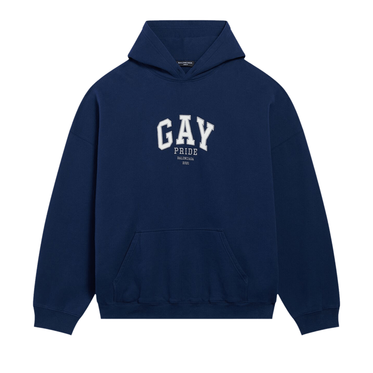 Balenciaga Pride Boxy Hoodie "Navy/White/Grey"