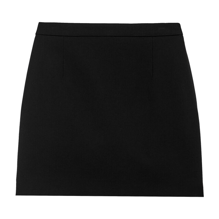 Saint Laurent Wool Gabardine Mini Skirt "Noir"