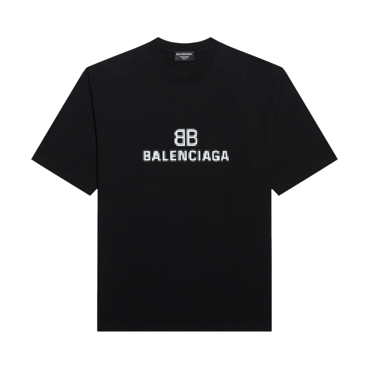 Balenciaga BB Pixel Medium Fit T-Shirt "Black/White"