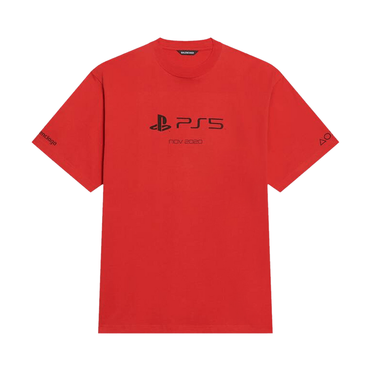 Balenciaga Playstation Boxy Tee "Vermillon/Black"
