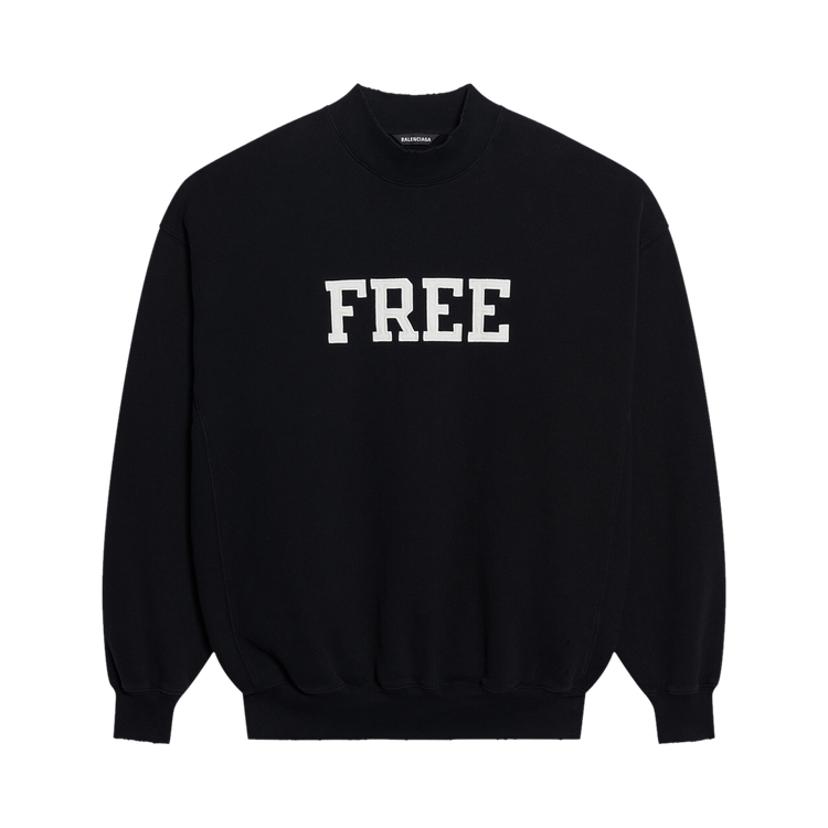 Balenciaga Free Logo Crewneck "Black/White"