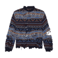 Balenciaga Ripped Sweater "Navy/Multicolor"