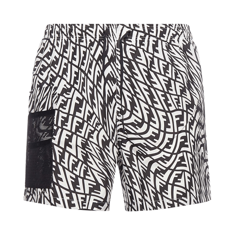 Fendi FF Vertigo Swim Shorts "Black/White"