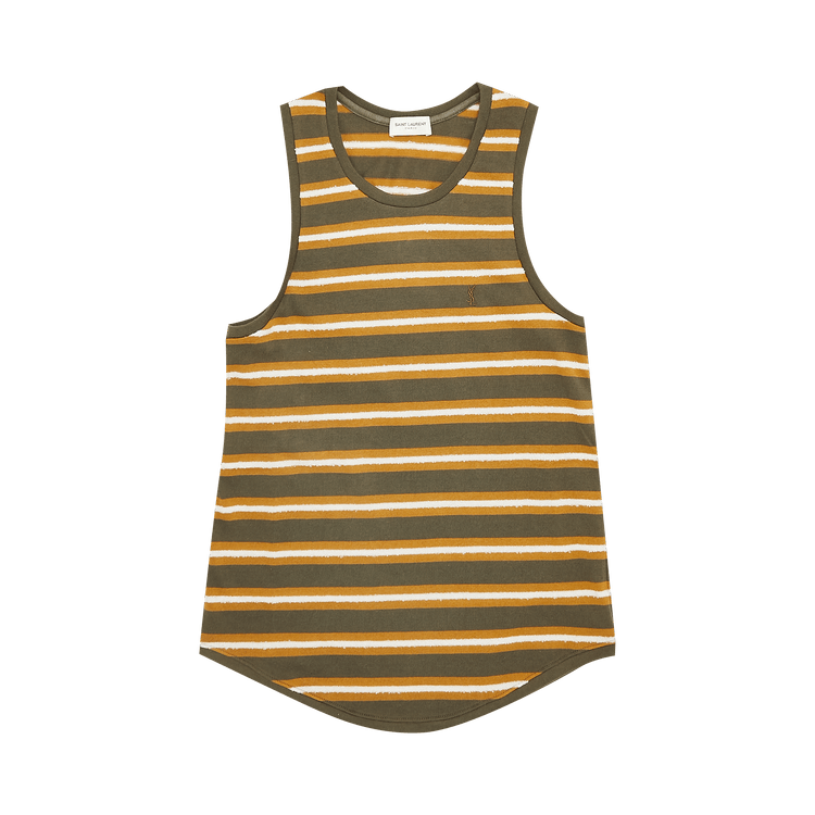 Saint Laurent Jersey Tank Top "Khaki/Ochre/Ecru"