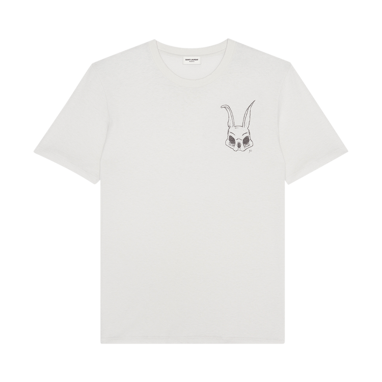 Saint Laurent Rabbit Skull T-Shirt "Dirty Ecru/Noir"