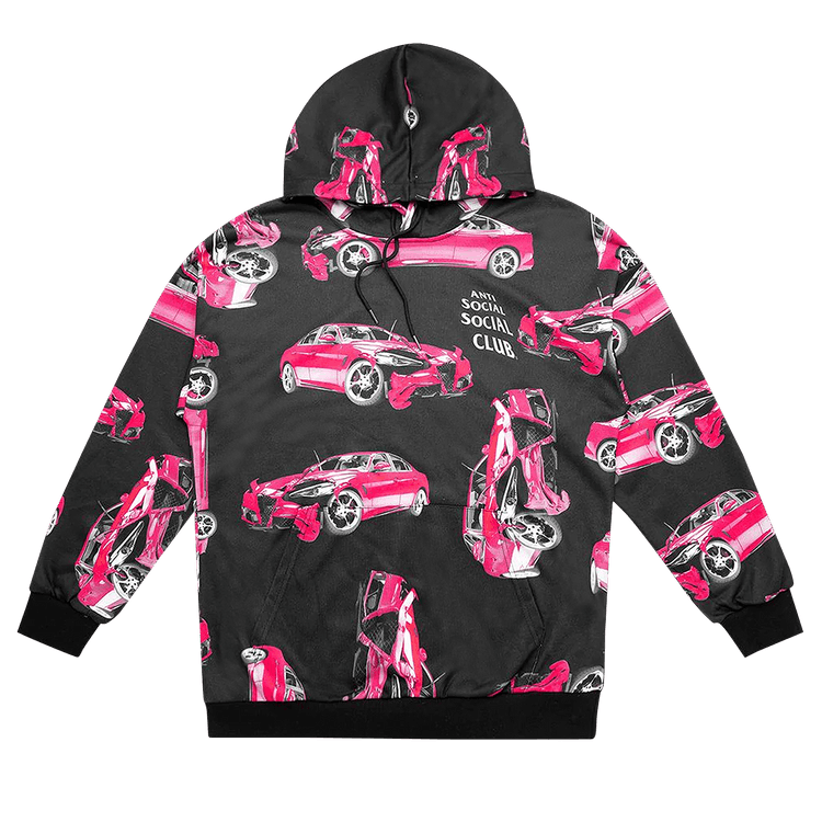 Anti Social Social Club 3AM On Melrose All Over Hoodie "Black/Pink"