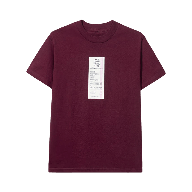 Anti Social Social Club Read Receipts Tee "Maroon"