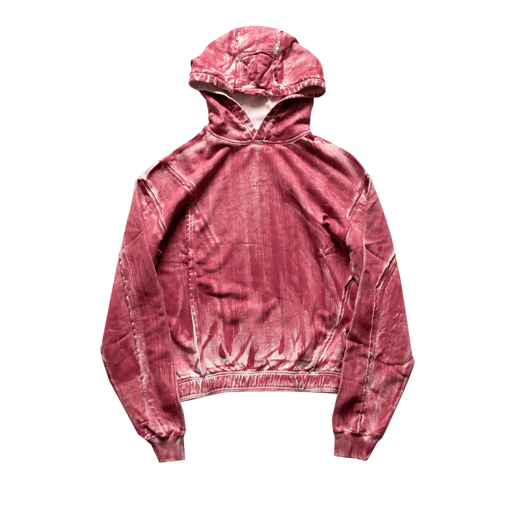 A-Cold-Wall* Knitted Corrosion Hooded Sweatshirt "Deep Red"