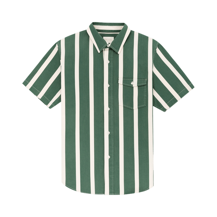 Aimé Leon Dore Bold Stripe Short-Sleeve Shirt "Botanical Green/Pristine"