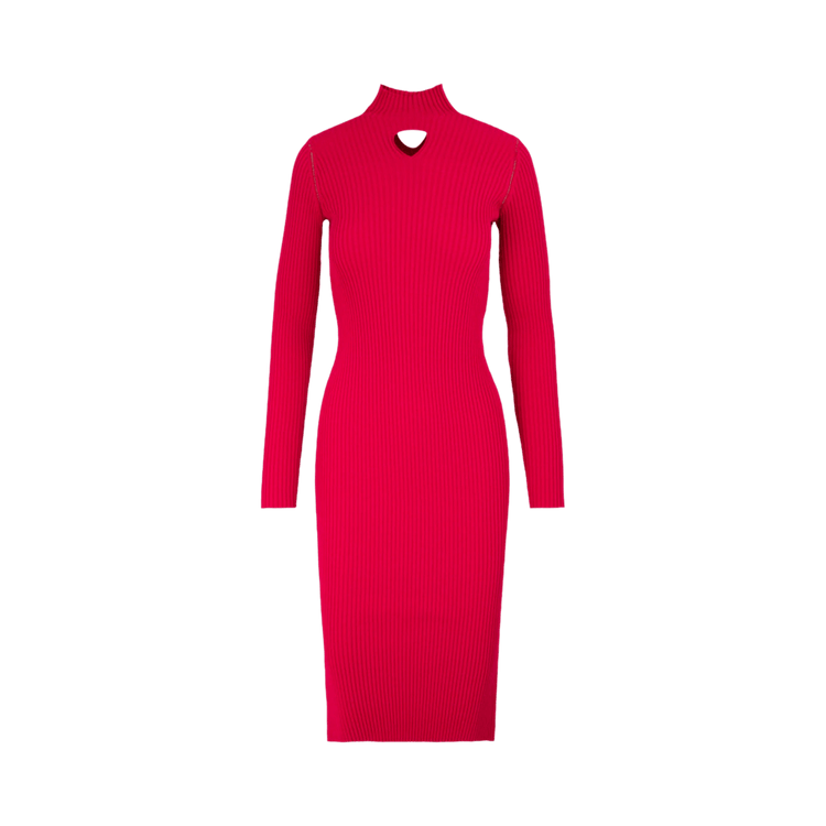 Bottega Veneta Wool Rib Knit Midi Dress "Valentine"