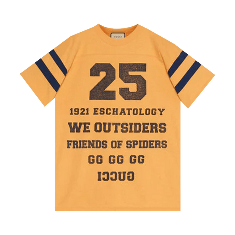 Gucci T-Shirt With 25 Gucci Print "Crop/Inchiostro"