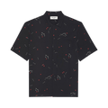 Saint Laurent Camp Collar Shirt "Noir/Rouge/Craie"